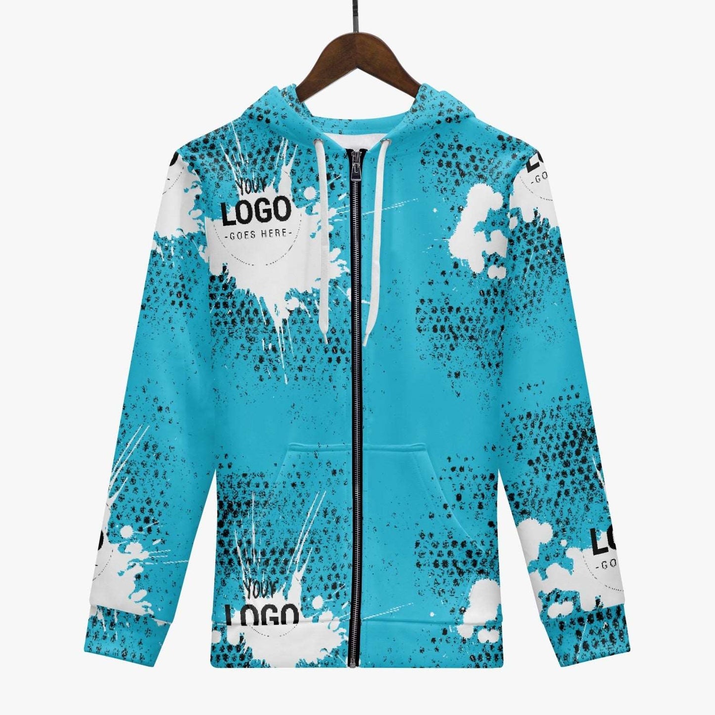 Your logo goes here Men's AOP Full Zip Up Hoodie