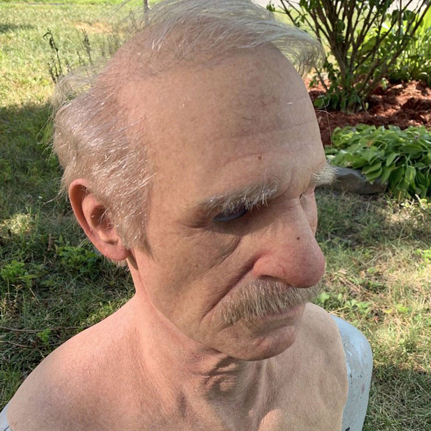 Old Man Face Mask, Realistic/Smoking Old Lady Mask -Latex Headgear Cosplay Mask -Soft and BPA-Free Elder Mask
