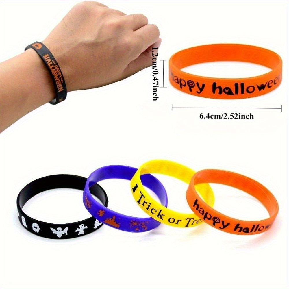 40pcs Halloween Party Favors Bracelets Multi-item Party Supplies Set, for People Halloween Party Gift Silicone Bracelet, Rubber Wristband, Suitable for Halloween Party Trick-or-treat Gift Bag Fillers, Decorative Accessories and Supplies
