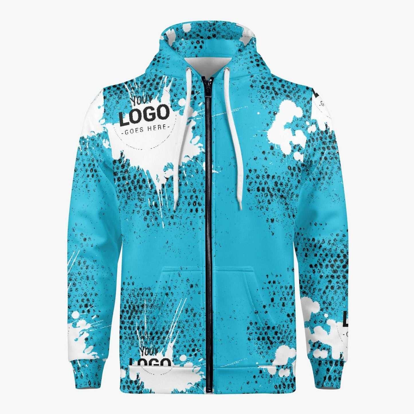 Your logo goes here Men's AOP Full Zip Up Hoodie