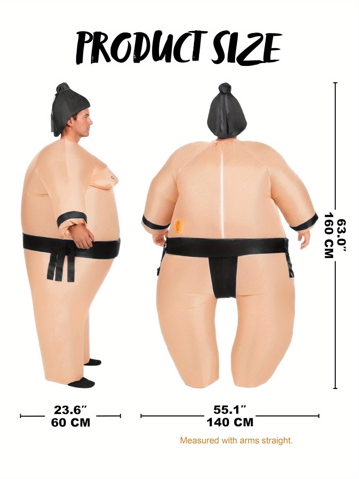 Sumo Inflatable Costume for Adult, Funny Air Blow Up Costumes, Full-Body Sumo Costume