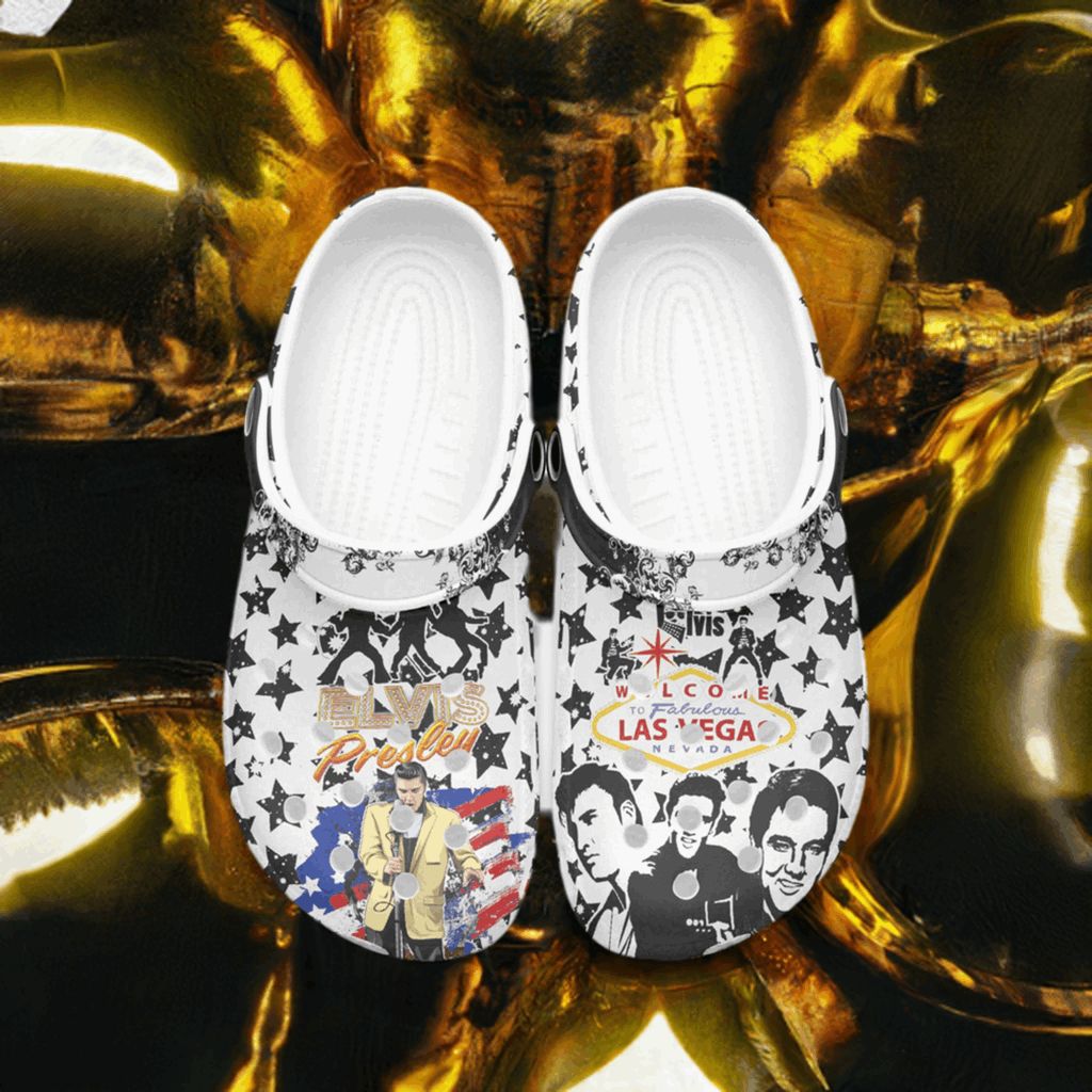 Elvis Presley different version clogs - Las Vegas, Hawaii, Jail House 2.0, Priscilla wedding custom mules - Merencalle