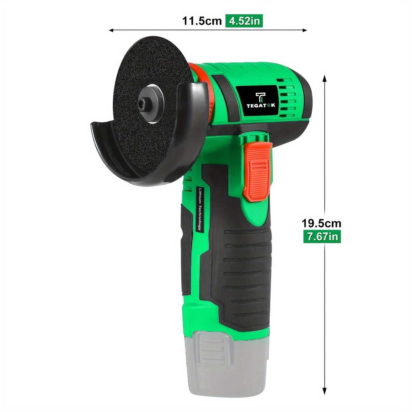 Tegatok 12V Mini Angle Grinder Kit – 19500RPM Cordless Power Tool with 2 Batteries