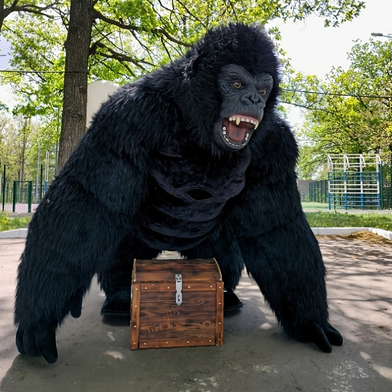Giant Black Gorilla Inflatable Costume - Cartoon Cool Large Animal Jumpsuit for Halloween, Christmas, Parties, Masquerade Balls, Family Gatherings, Birthday Surprises, and Festive Performances, Party Costume | Playful Design | Durable Inflatable, Without