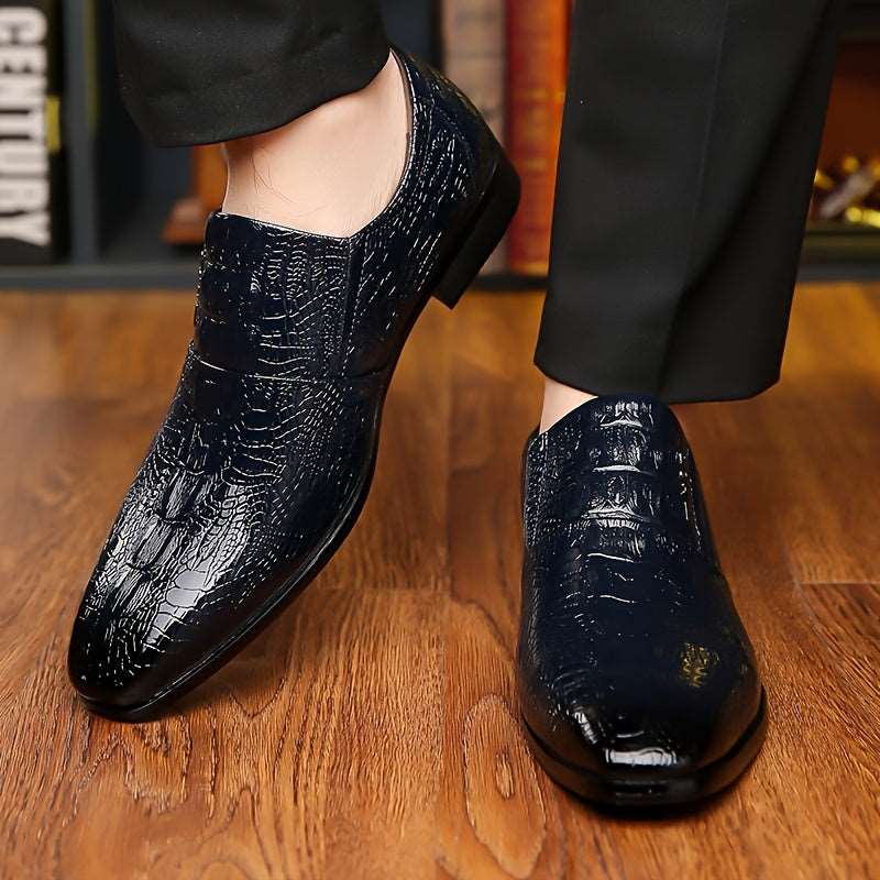 Men's Plus Size Elegant Loafers - Comfy PU Leather, Anti-Slip Sole, Ideal for Business Casual shoes