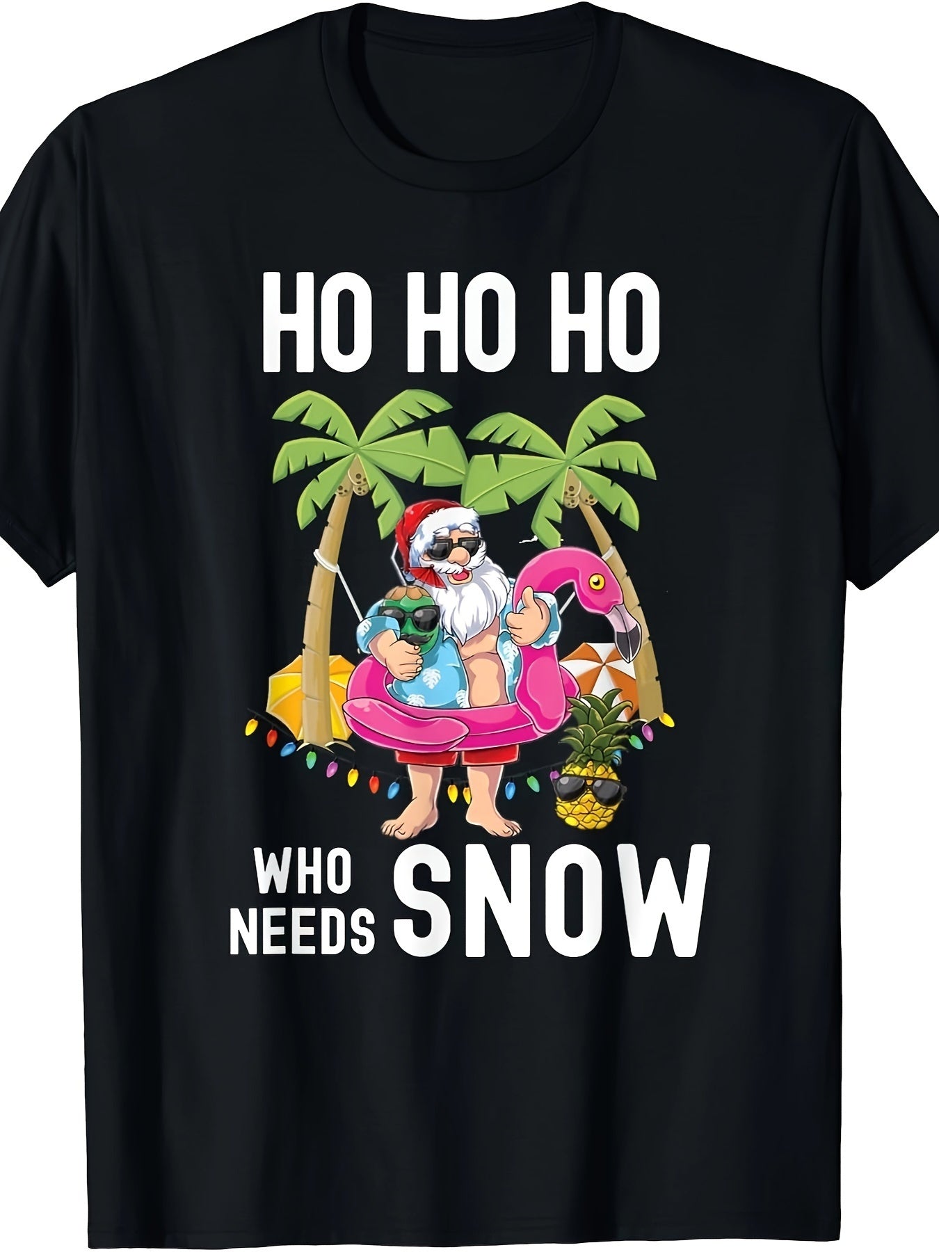 Christmas Palm Tree Santa Surf T-shirt – Casual, Comfortable Men's Summer Beach Vacation Tee