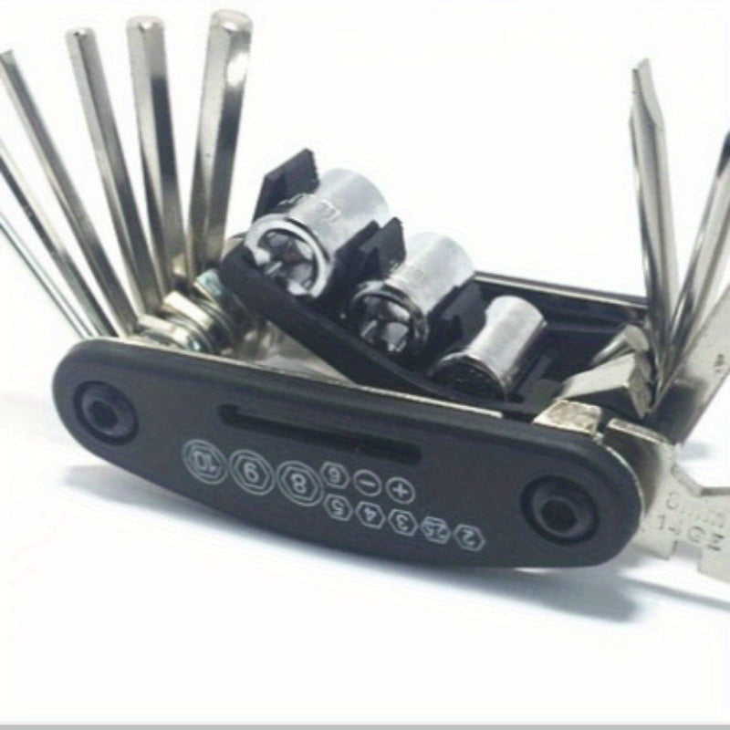 16-in-1 Folding Hex Wrench Multi-Tool – Portable Stainless Steel Repair Tool for Bikes & EDC