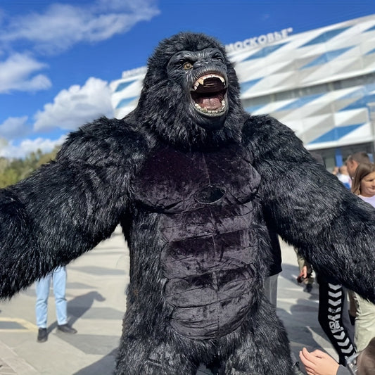 Giant Black Gorilla Inflatable Costume - Cartoon Cool Large Animal Jumpsuit for Halloween, Christmas, Parties, Masquerade Balls, Family Gatherings, Birthday Surprises, and Festive Performances, Party Costume | Playful Design | Durable Inflatable, Without