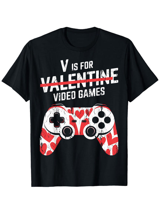 Funny Valentine’s Day Gamer Boys T-Shirt – Comfortable Short Sleeve Tee for Boys & Girls