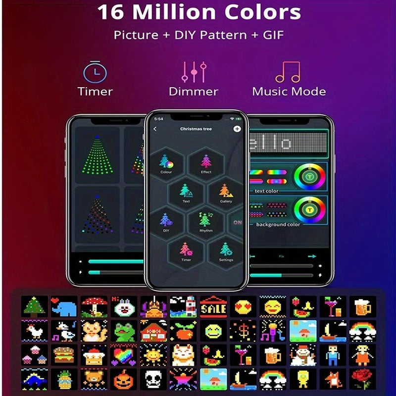 400LEDs Christmas Curtain Lights, 400LEDs Smart APP Controlled, Text And Animation Display, Music Sync Light Garland For Christmas And Halloween Decorations And Valentine'S Day Suitable For Indoor And Outdoor Use