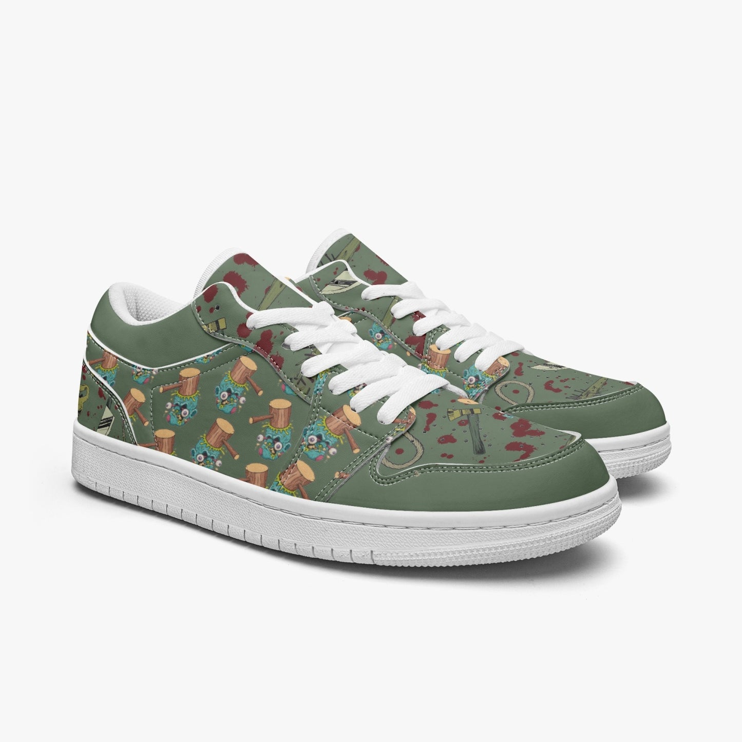 Zombie Type1 Low-Top AJ1 Leather Sneakers