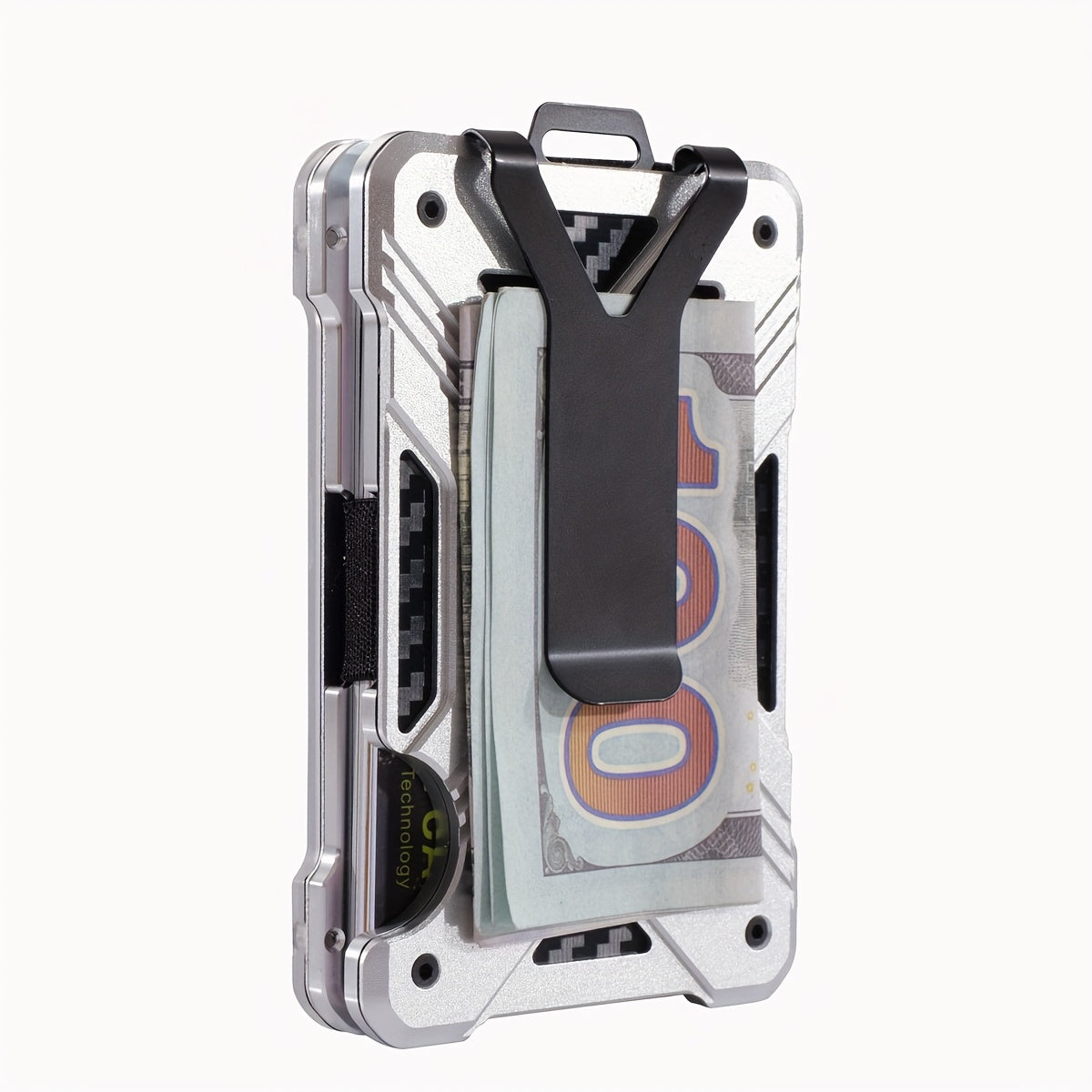 RFID Minimalist Wallet – Slim Metal Card Holder with Money Clip or Cash Strap