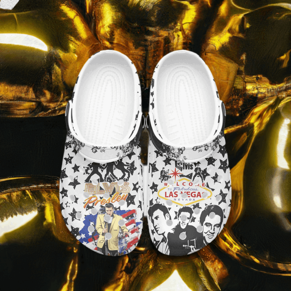 Elvis Presley different version clogs  - Las Vegas, Hawaii, Jail House 2.0, Priscilla wedding custom mules - Merencalle