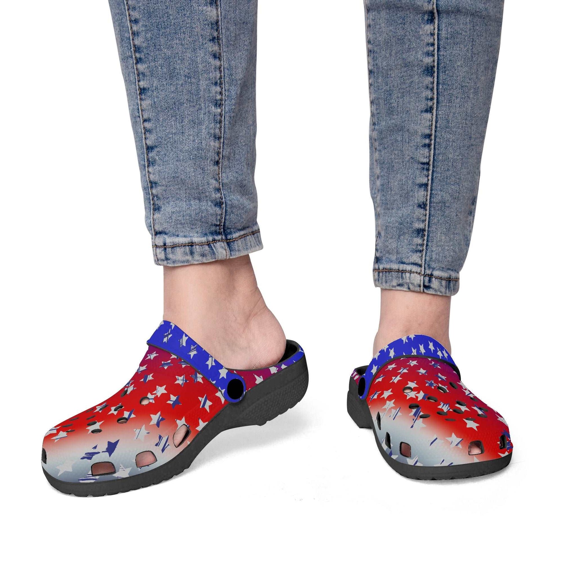 Home of the Brave custom All Over Printed Clogs - Merencalle