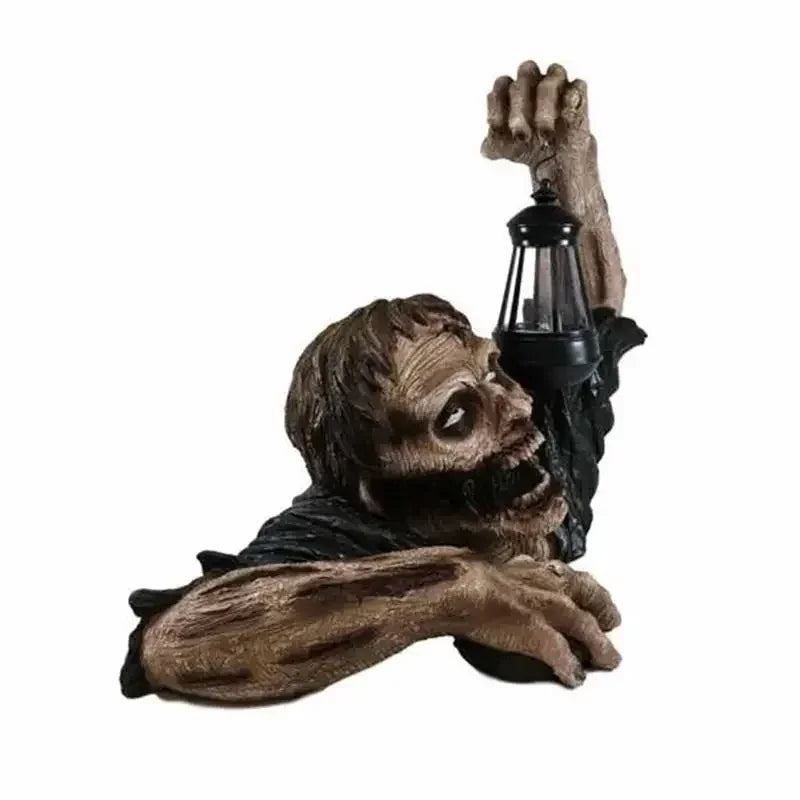 Halloween Zombie Lantern - LED Resin Pendant Outdoor Statue for Holiday Party Décor