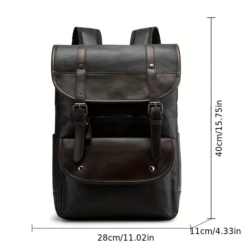 Extra-Large PU Leather Backpack – Waterproof & Multifunctional