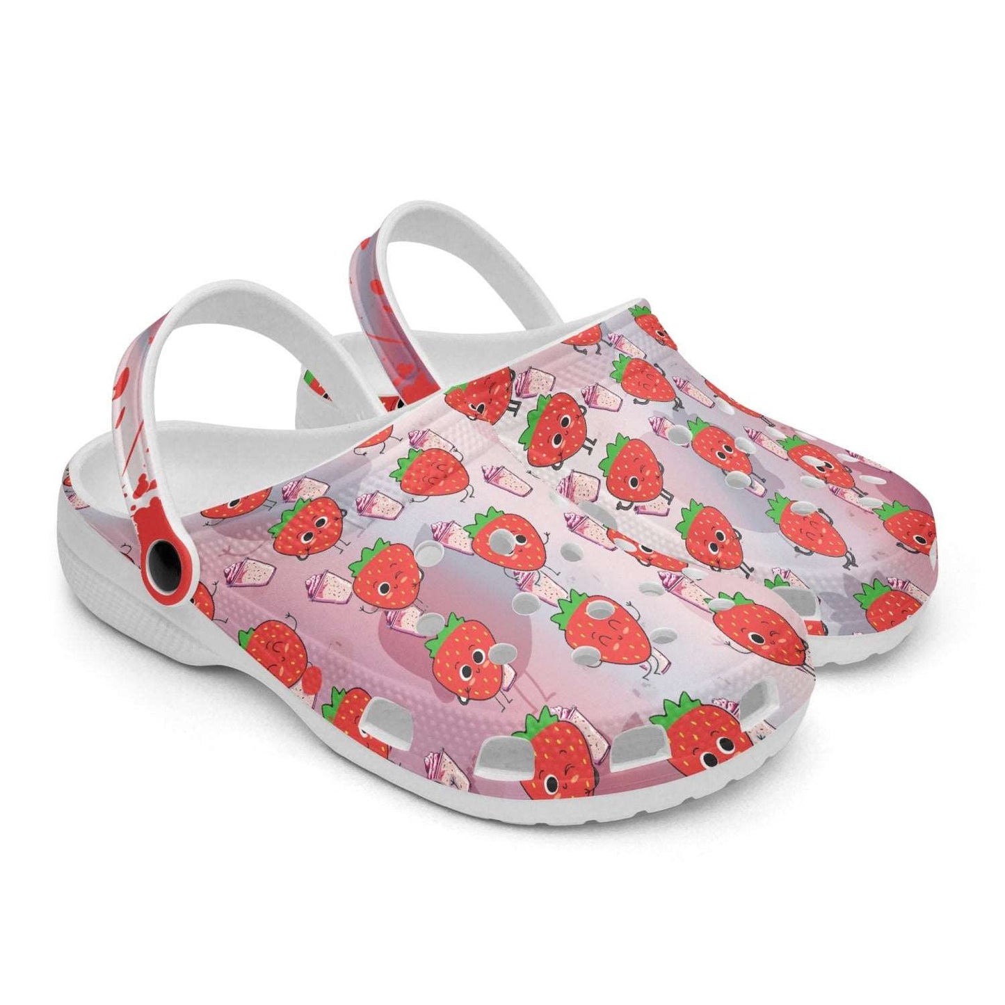 Strawberry milkshake All Over Printed Clogs - Merencalle