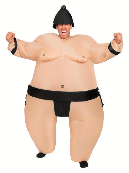 Sumo Inflatable Costume for Adult, Funny Air Blow Up Costumes, Full-Body Sumo Costume