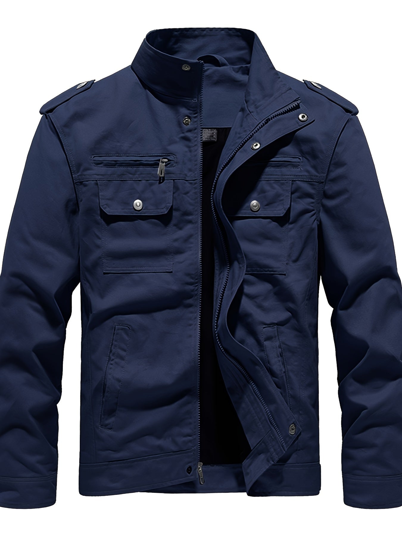 Men's Stand Collar Cotton Zipper Jacket – Casual Fashion Trench Coat