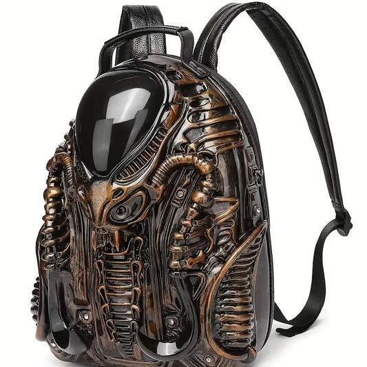 [New Alien Sci-fi Backpack] 2025 New Alien Inspiration Sci-fi Backpack | High-Quality Zipper Closure, Durable Polyester Lining, Ergonomic Design | Travel & Hiking Backpack in Black, Dark Brown, Gray, White